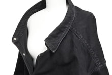 画像をギャラリービューアに読み込む, バレンシアガ BALENCIAGA 471209 TUE14 Pinched Collar Denim Shirt ピンチドカラーデニム ブラック 中古 52012