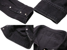 画像をギャラリービューアに読み込む, バレンシアガ BALENCIAGA 471209 TUE14 Pinched Collar Denim Shirt ピンチドカラーデニム ブラック 中古 52012