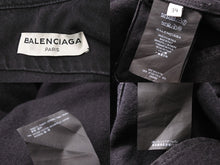 画像をギャラリービューアに読み込む, バレンシアガ BALENCIAGA 471209 TUE14 Pinched Collar Denim Shirt ピンチドカラーデニム ブラック 中古 52012