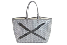 Load image into Gallery viewer, GOYARD ゴヤール トートバッグ サンルイ PM グレー マーカージュ ブラック 限定品 ヘリンボーン ポーチ付き 美品 中古 52017