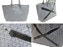 Load image into Gallery viewer, GOYARD ゴヤール トートバッグ サンルイ PM グレー マーカージュ ブラック 限定品 ヘリンボーン ポーチ付き 美品 中古 52017
