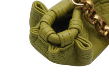 画像をギャラリービューアに読み込む, LOEWE ロエベ チャーム アクセサリー 小物 アナグラム ナッパレザー グリーン ゴールド金具 美品 中古 52019