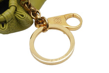 画像をギャラリービューアに読み込む, LOEWE ロエベ チャーム アクセサリー 小物 アナグラム ナッパレザー グリーン ゴールド金具 美品 中古 52019