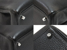 Load image into Gallery viewer, エルメス ケリー 35 2WAY ハンドバッグ 内縫 トゴ 黒 ブラック ブルーロワイヤル シルバー金具 □P刻印 美品 中古