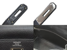 Load image into Gallery viewer, エルメス ケリー 35 2WAY ハンドバッグ 内縫 トゴ 黒 ブラック ブルーロワイヤル シルバー金具 □P刻印 美品 中古