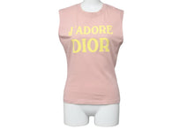 Load image into Gallery viewer, Christian Dior クリスチャンディオール J'ADORE タンクトップ ピンク ロゴ イエロー 2E12155300 サイズ40 中古 52021