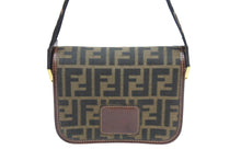 画像をギャラリービューアに読み込む, FENDI フェンディ ハンドバッグ トロッター コットン ブラウン キャンバス レザー 09157 981 ゴールド金具 美品 中古 52025