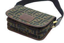 画像をギャラリービューアに読み込む, FENDI フェンディ ハンドバッグ トロッター コットン ブラウン キャンバス レザー 09157 981 ゴールド金具 美品 中古 52025