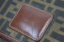 画像をギャラリービューアに読み込む, FENDI フェンディ ハンドバッグ トロッター コットン ブラウン キャンバス レザー 09157 981 ゴールド金具 美品 中古 52025