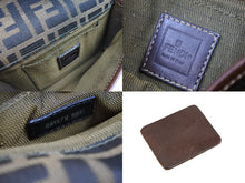 画像をギャラリービューアに読み込む, FENDI フェンディ ハンドバッグ トロッター コットン ブラウン キャンバス レザー 09157 981 ゴールド金具 美品 中古 52025