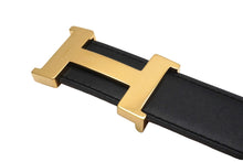 Load image into Gallery viewer, HERMES エルメス ベルト・バックル H □A刻印 ボックスカーフ レザー 67 ブラック ブラウン ゴールド金具 美品 中古 52033
