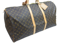 画像をギャラリービューアに読み込む, LOUIS VUITTON ルイ・ヴィトン ボストンバッグ キーポル60 M41412 ブラウン PVC レザー ゴールド金具 美品 中古 52038