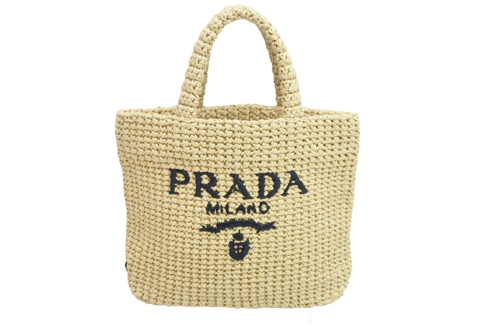 極美品 PRADA プラダ ハンドバッグ かごバッグ スモール クロシェ