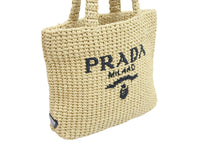 Load image into Gallery viewer, 極美品 PRADA プラダ ハンドバッグ かごバッグ スモール クロシェ トートバッグ ベージュ RAFIA 1BG422 2A2T F0018 中古 52049