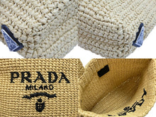 Load image into Gallery viewer, 極美品 PRADA プラダ ハンドバッグ かごバッグ スモール クロシェ トートバッグ ベージュ RAFIA 1BG422 2A2T F0018 中古 52049
