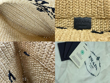 Load image into Gallery viewer, 極美品 PRADA プラダ ハンドバッグ かごバッグ スモール クロシェ トートバッグ ベージュ RAFIA 1BG422 2A2T F0018 中古 52049