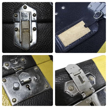 Load image into Gallery viewer, HERMES エルメス トランク スーツケース ブラック イエロー シルバー金具 刻印記載なし オーダー 良品 中古 52062