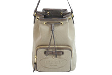 Load image into Gallery viewer, PRADA プラダ ハンドバッグ 巾着バッグ 1BH097 キャンバス ベージュ ブラウン ゴールド金具 美品 中古 52075