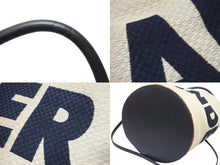 Load image into Gallery viewer, JIL SANDER ジルサンダー カゴバッグ ジュートバケット ショルダーバッグ ロゴ文字 ベージュ シルバー金具 レザー 美品 中古 52131