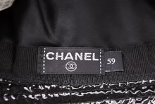 画像をギャラリービューアに読み込む, 極美品 CHANEL シャネル バケットハット エナメル パテント ブラック プレートロゴ サイズ59 中古 52161