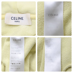 CELINE セリーヌ パーカー フーディ ロゴ 2Y321052H イタリア製 コットン イエロー ブラック シルバー金具 美品 中古 52217