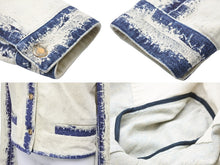画像をギャラリービューアに読み込む, 極美品 LOUIS VUITTON ルイ ヴィトン デニムジャケット アウター ホワイト インディゴブルー コットン ポリウレタン 38 中古 52226