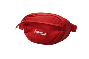 Supreme シュプリーム ウエストバッグ・ボディバッグ ポーチ ダイヤ柄 Supremeロゴ 刺繍ロゴ レッド ホワイト 美品 中古 52228