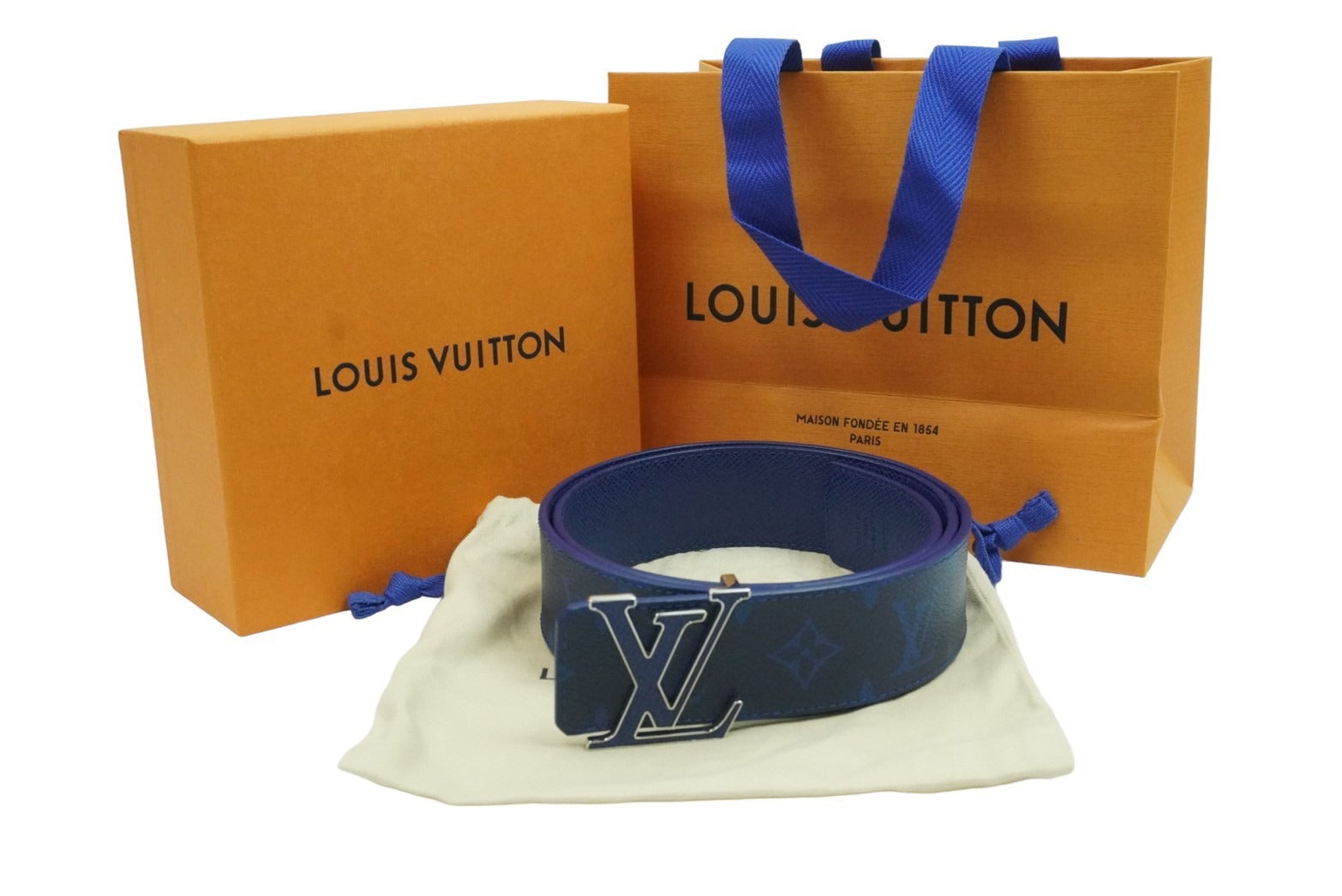 極美品 LOUIS VUITTON ルイヴィトン ベルト M0159 サンチュール ブルー