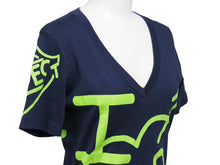 Load image into Gallery viewer, Christian Dior クリスチャンディオール 半袖Ｔシャツ Vネック 4A16155957 ネイビー グリーン コットン サイズ36 美品 中古 52245