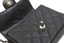画像をギャラリービューアに読み込む, CHANEL シャネル ミニマトラッセ チェーンショルダーバッグ ココマーク 6番台 キャビアスキン ブラック シルバー 美品 中古 52267