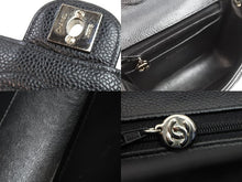画像をギャラリービューアに読み込む, CHANEL シャネル ミニマトラッセ チェーンショルダーバッグ ココマーク 6番台 キャビアスキン ブラック シルバー 美品 中古 52267