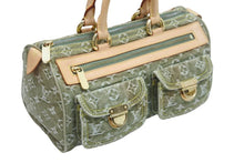 Load image into Gallery viewer, 極美品 LouisVuitton ルイヴィトン ネオスピーディ ハンドバッグ M95215 モノグラムデニム レザー カーキ ゴールド金具 中古 52271