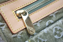 Load image into Gallery viewer, 極美品 LouisVuitton ルイヴィトン ネオスピーディ ハンドバッグ M95215 モノグラムデニム レザー カーキ ゴールド金具 中古 52271