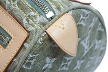 Load image into Gallery viewer, 極美品 LouisVuitton ルイヴィトン ネオスピーディ ハンドバッグ M95215 モノグラムデニム レザー カーキ ゴールド金具 中古 52271
