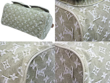 Load image into Gallery viewer, 極美品 LouisVuitton ルイヴィトン ネオスピーディ ハンドバッグ M95215 モノグラムデニム レザー カーキ ゴールド金具 中古 52271