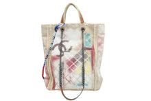 画像をギャラリービューアに読み込む, 極美品 CHANEL シャネル トートバッグ グラフィティ アクト2 ブリコラージュ 19番台 2014年春夏 コットンキャンバス ブラウン 中古 52310