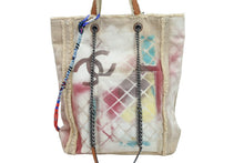 画像をギャラリービューアに読み込む, 極美品 CHANEL シャネル トートバッグ グラフィティ アクト2 ブリコラージュ 19番台 2014年春夏 コットンキャンバス ブラウン 中古 52310