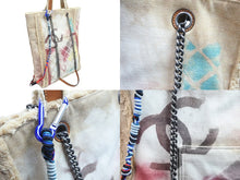 画像をギャラリービューアに読み込む, 極美品 CHANEL シャネル トートバッグ グラフィティ アクト2 ブリコラージュ 19番台 2014年春夏 コットンキャンバス ブラウン 中古 52310