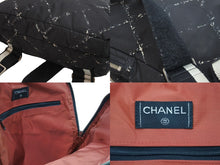 画像をギャラリービューアに読み込む, CHANEL シャネル バックパック ブラック ホワイト 6番台 ナイロン 旧トラベルライン 中古 52314
