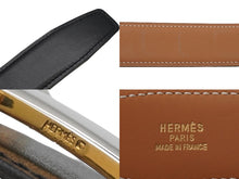 Load image into Gallery viewer, HERMES エルメス ベルト バックル Hベルト ○Z刻印 ブラック レザー サイズ65 シルバー金具 美品 中古 52332