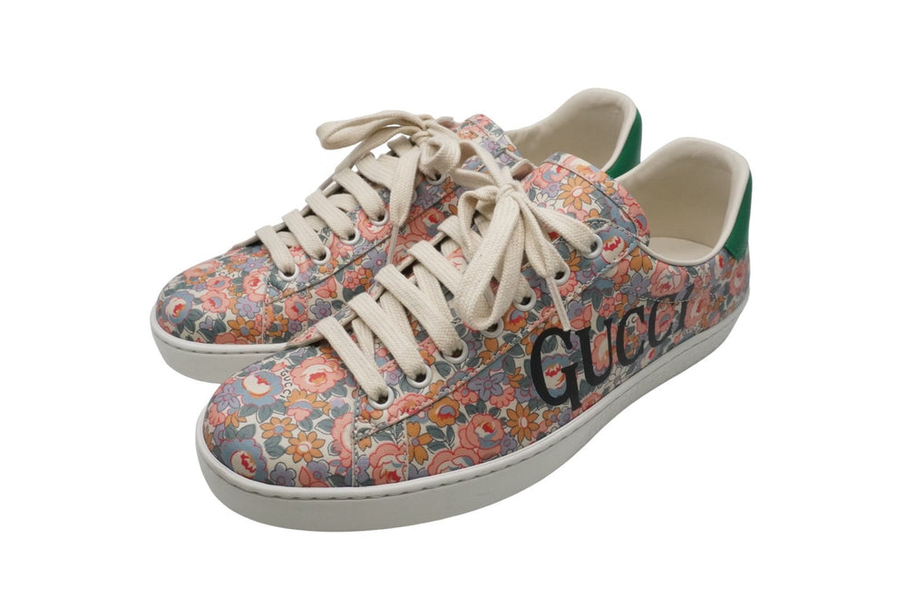 GUCCI グッチ エース フローラル スニーカー マルチカラー ロゴ 花 靴 レザー 636357 サイズ6 美品 中古 52356