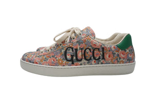 GUCCI グッチ エース フローラル スニーカー マルチカラー ロゴ 花 靴 レザー 636357 サイズ6 美品 中古 52356