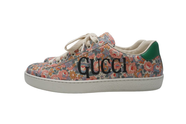 GUCCI グッチ エース フローラル スニーカー マルチカラー ロゴ 花 靴 レザー 636357 サイズ6 美品 中古 52356