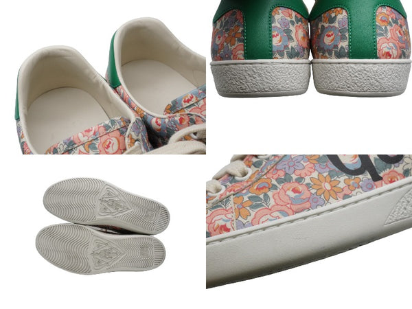 GUCCI グッチ エース フローラル スニーカー マルチカラー ロゴ 花 靴 レザー 636357 サイズ6 美品 中古 52356