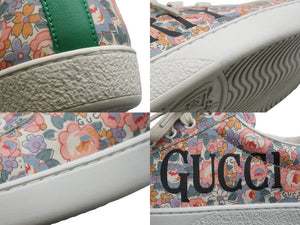 GUCCI グッチ エース フローラル スニーカー マルチカラー ロゴ 花 靴 レザー 636357 サイズ6 美品 中古 52356