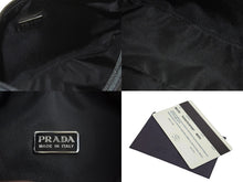 画像をギャラリービューアに読み込む, PRADA プラダ ハンドバッグ ブラック ナイロン MV519 シルバー金具 三角プレート 美品 中古 52374 正規品