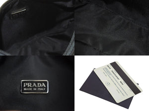 PRADA プラダ ハンドバッグ ブラック ナイロン MV519 シルバー金具 三角プレート 美品 中古 52374 正規品