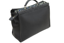 画像をギャラリービューアに読み込む, FENDI フェンディ ハンドバッグ ビジネスバッグ ピーカブー 7VA388 シルバー金具 ブラック セレリア レザー 美品 中古 52390