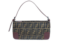 画像をギャラリービューアに読み込む, FENDI フェンディ ハンドバッグ ワンショルダー ズッカ ブラウン キャンバス レザー 8BR207 シルバー金具 美品 中古 52427