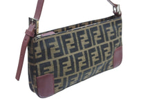 画像をギャラリービューアに読み込む, FENDI フェンディ ハンドバッグ ワンショルダー ズッカ ブラウン キャンバス レザー 8BR207 シルバー金具 美品 中古 52427